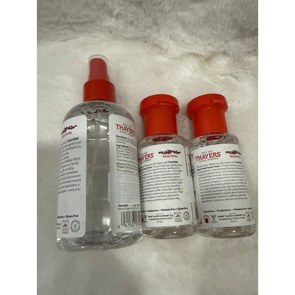Thayers Rose Petal Witch Hazel Facial Mist 8 fl oz & Toner (2) 3 fl oz NEW - Picture 4 of 4